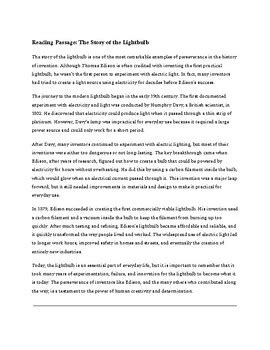 Passage About The Lightbulb