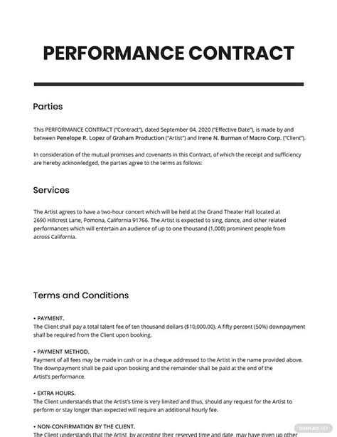 Performance Contract