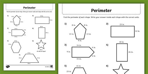 Perimeter Activity Sheets
