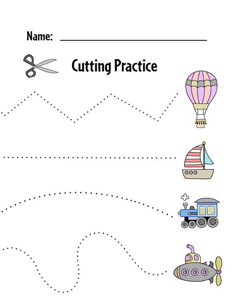 Preschool Cutting Exercises