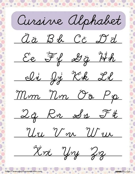 Printable Cursive Alphabet
