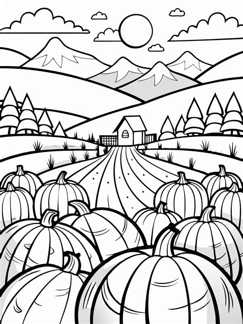 Pumpkin Patch Colouring Pages