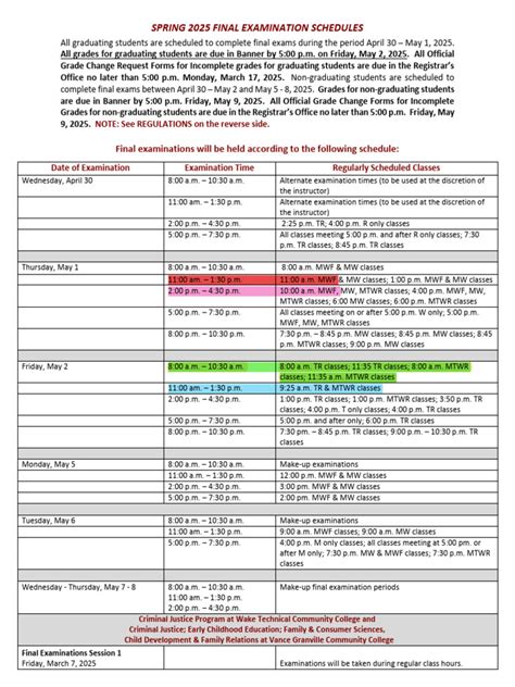 Purdue Final Exam Schedule