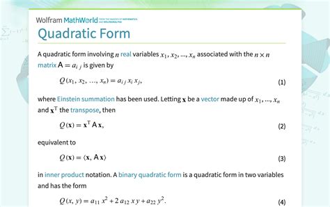 Quadratic Form