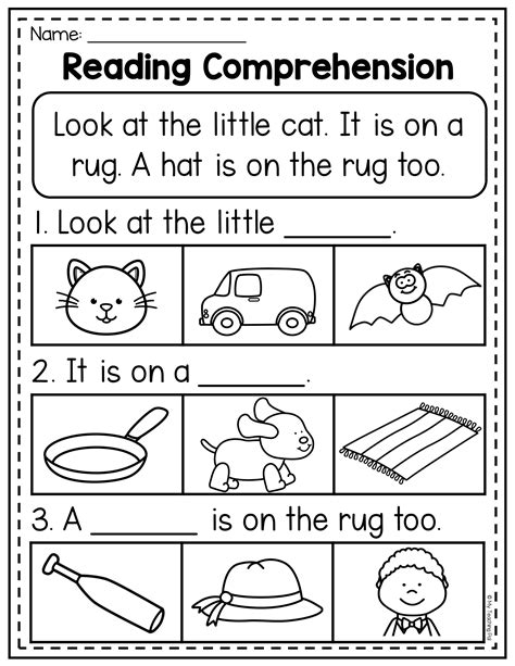 Reading Sheets Kindergarten