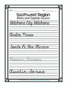 Regions In Cursive