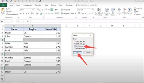 Remove Empty Rows Excel