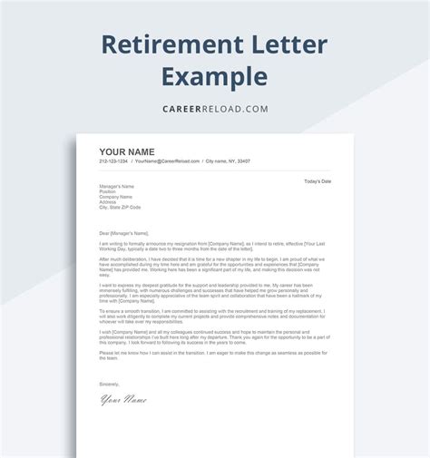 Retirement Letter Examples