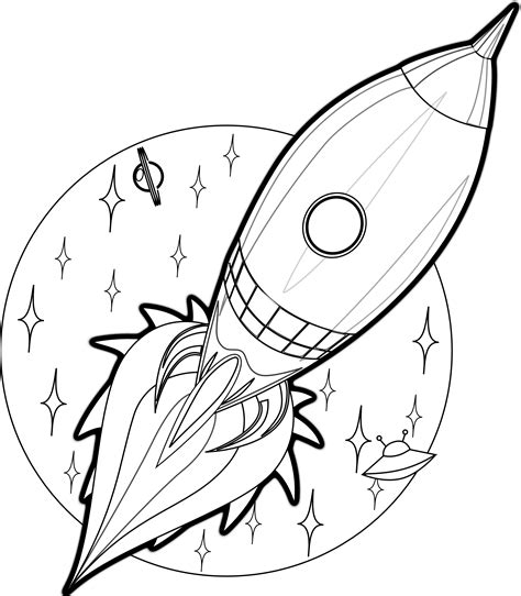 Rocket Ship Colouring Pages