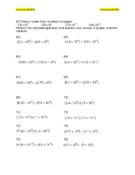 Scientific Notation Exam