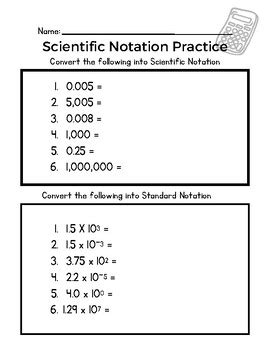 Scientific Notation Practice