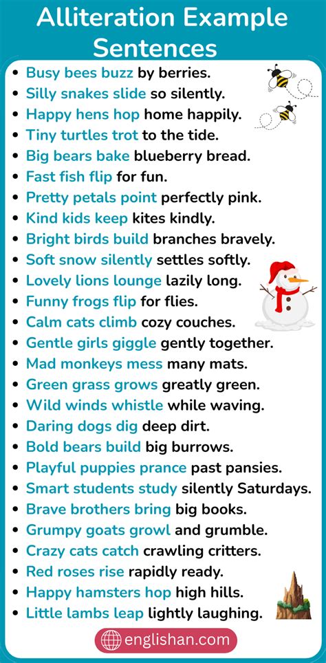 Sentence Alliteration Examples