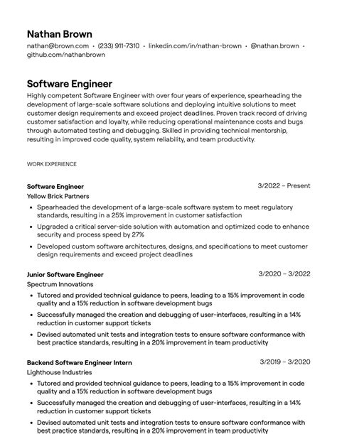 Software Engineer Summary Sample