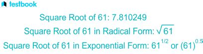 Square Root Of 61