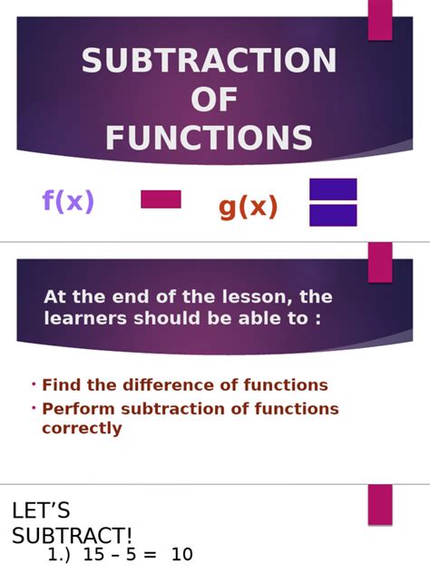 Subtracting Two Functions