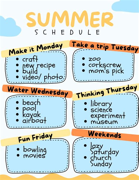 Summer Schedule