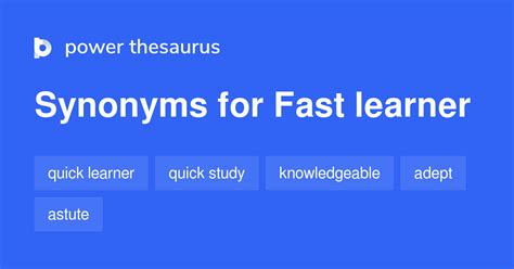 Synonyms Of Fast Learner