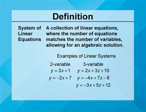 System Of Linear Equations