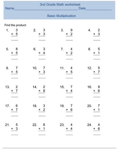Third Grade Worksheets