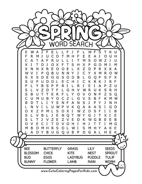 Word Search Printable Pdf