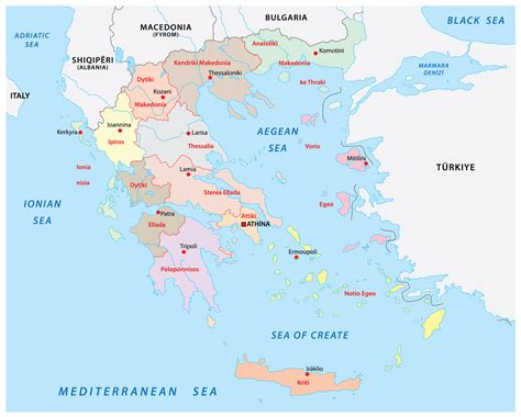 World Map Greek