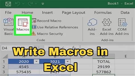 Writing Excel Macros