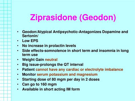 Ziprasidone Side Effects